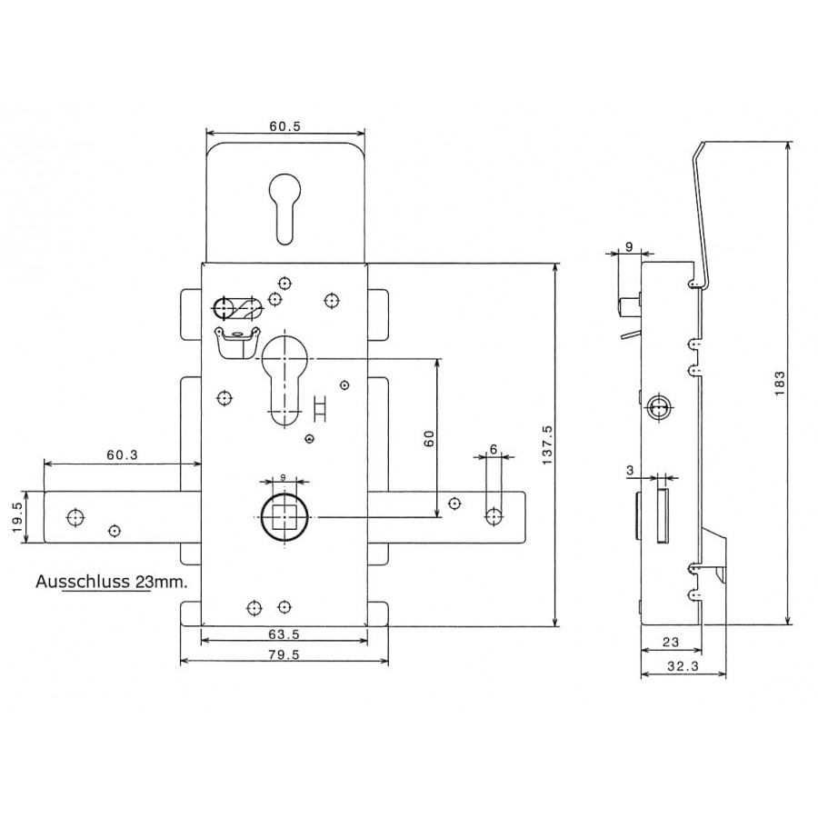 Clip / Protection verrouillage porte N80 Hormann Référence 1071001