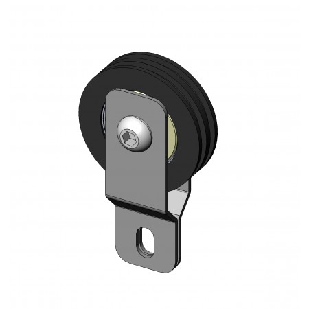 Mobile Nylon Pulley Diameter 50mm double groove + supports